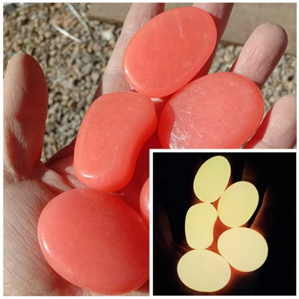 Fish Tank Gravel - 10 Buah Dekorasi 4.5Cm Kerikil Bercahaya