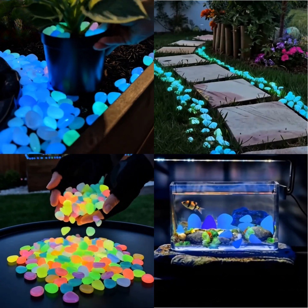 Aquarium Plants - Batu Taman Bercahaya Warna-warni yang Bersinar