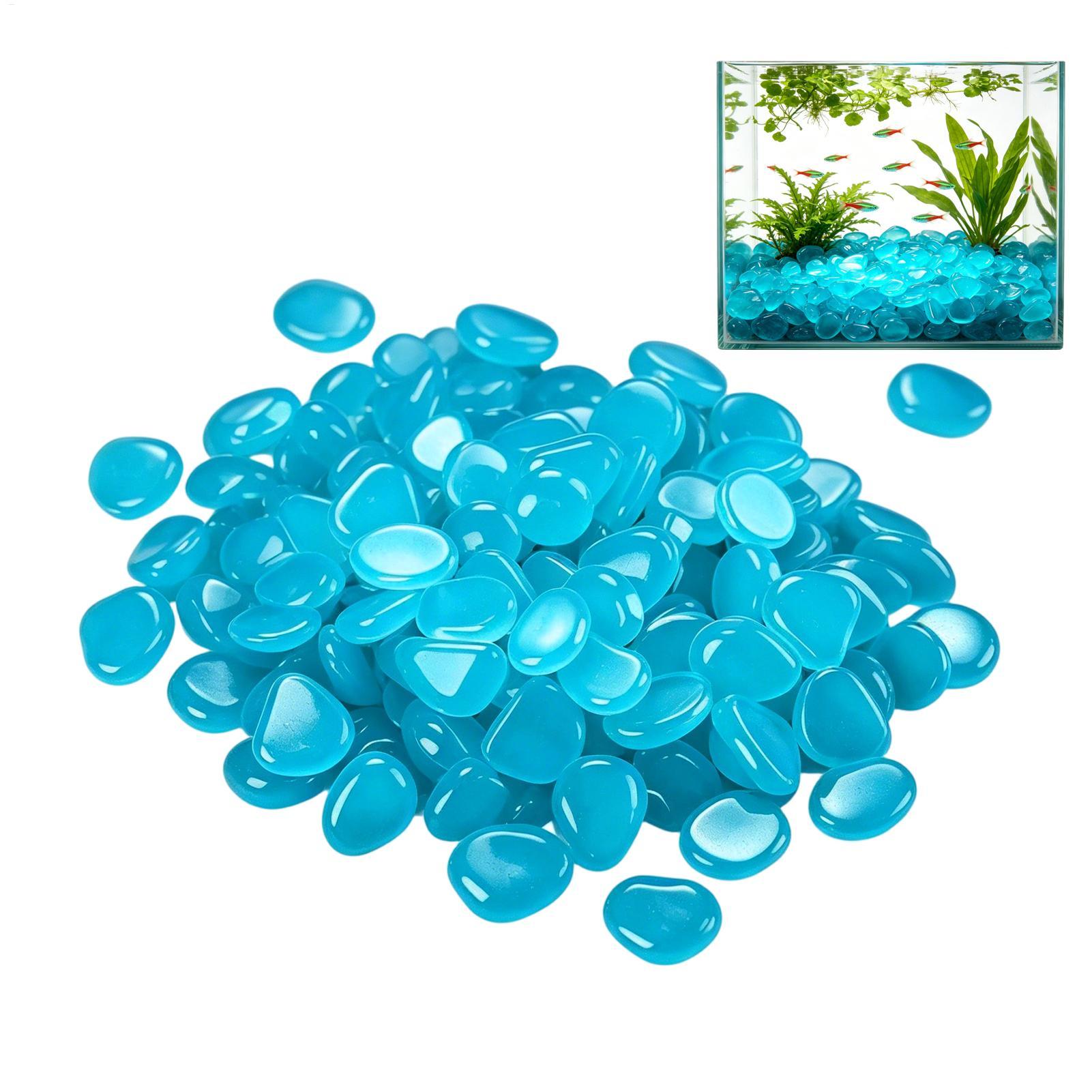 Fish Tank Gravel - 300 Buah Batu Resin Bercahaya untuk