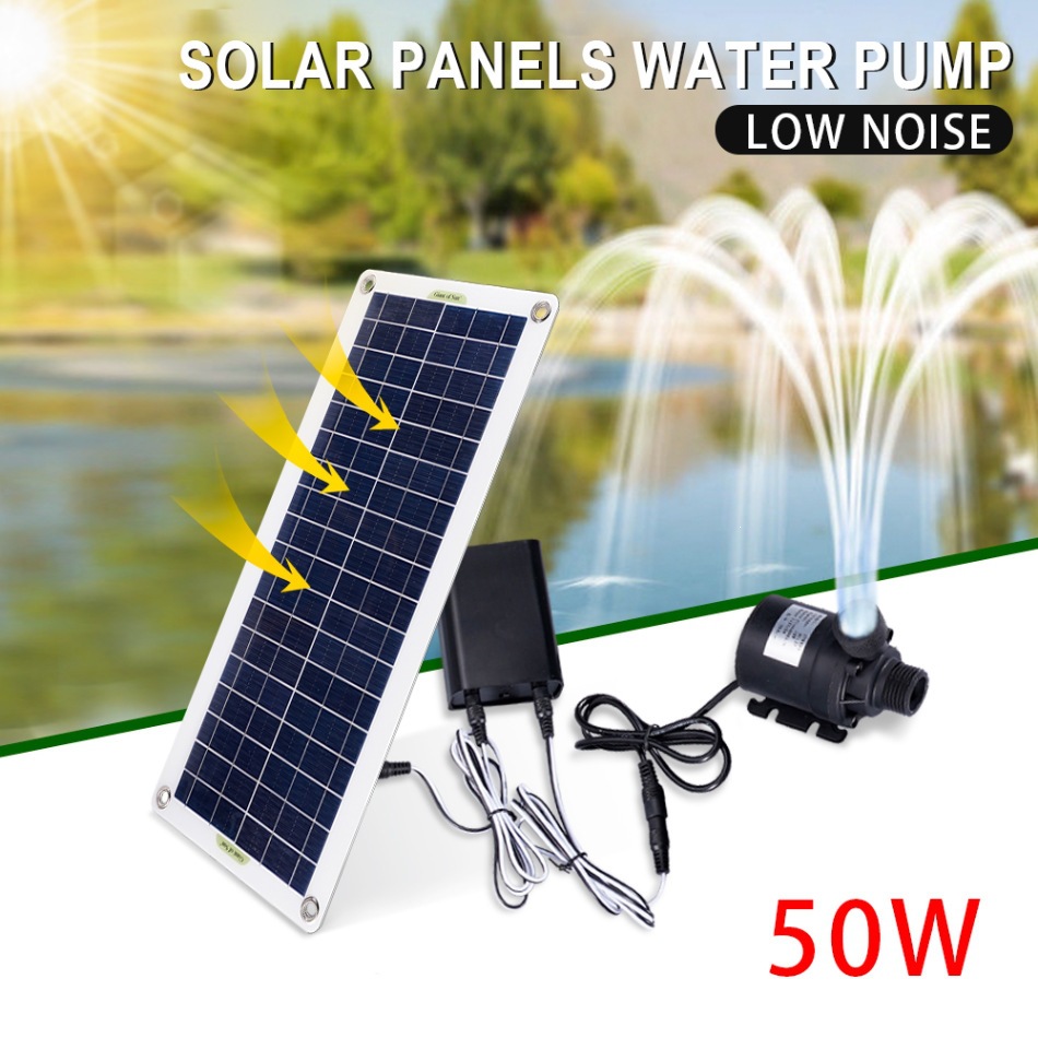 Set Pompa Air Tenaga Surya 50W - Aquarium Pump ulasan dan harga